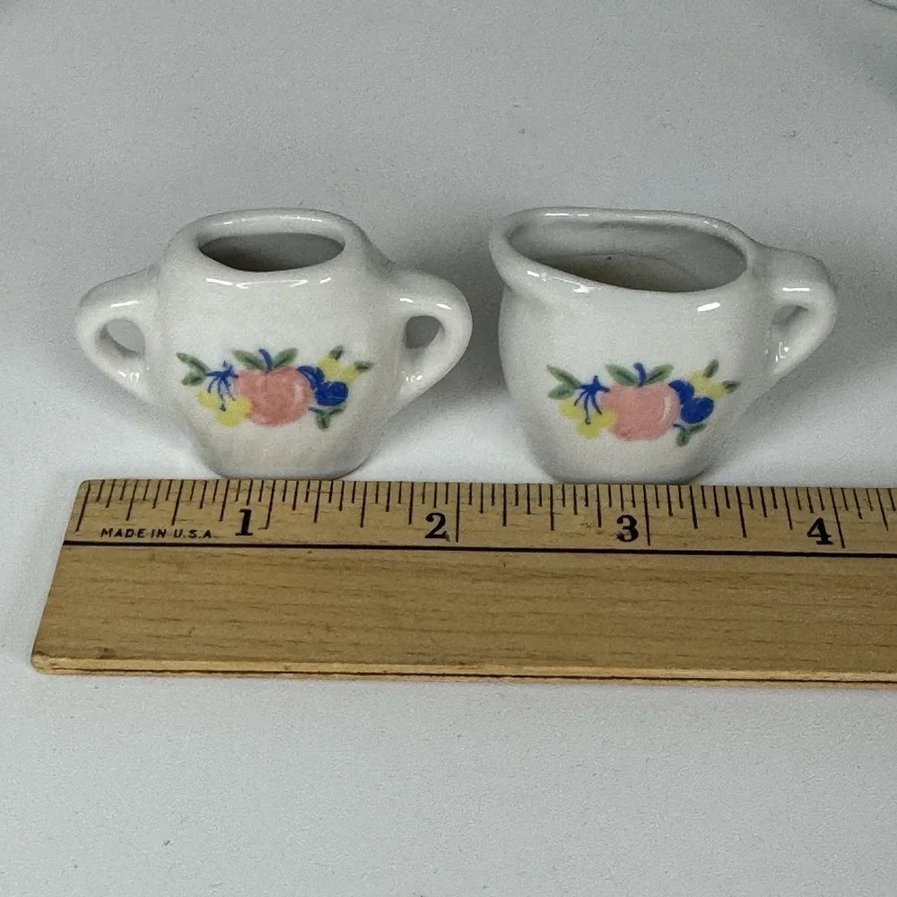 Vintage Honghura Craft Child Doll Porcelain Tea Set ‎ Apple Fruit MCM 22pc
